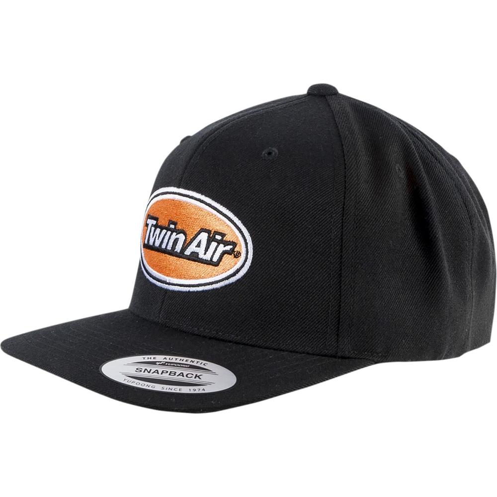 Twin Air Adjustable Snapback Flat Hat Black