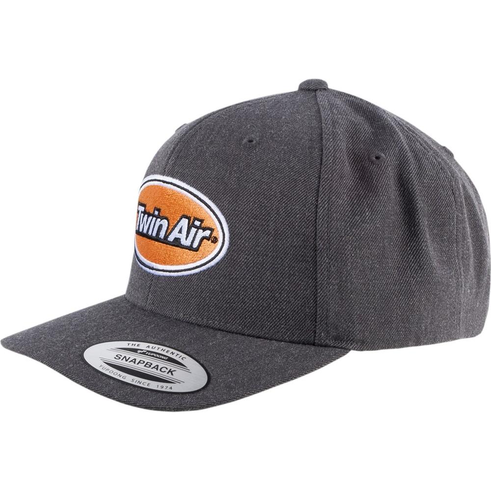 Twin Air Adjustable Snapback Flat Hat Dark Heather