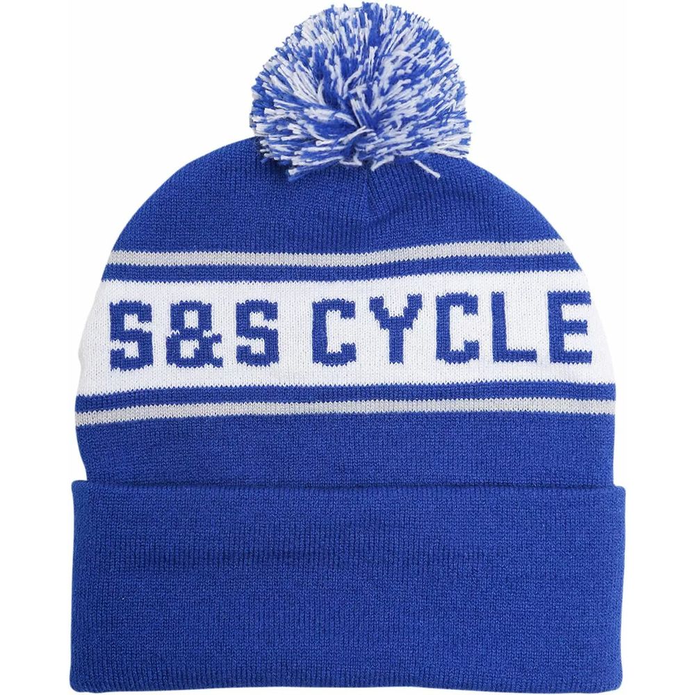 S&S Cycle Hat Beanie Blue / White