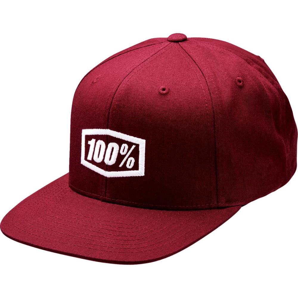 100% Icon Snapback Hat Burgundy