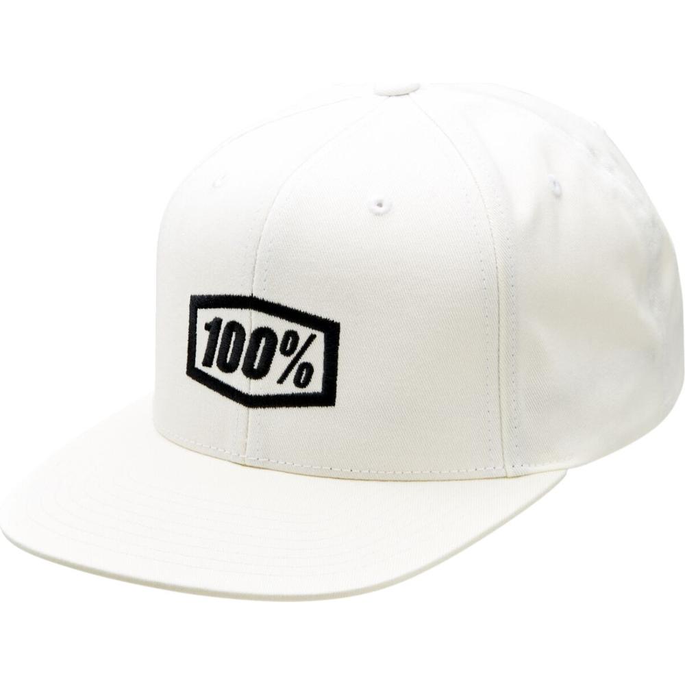 100% Icon Snapback Hat White