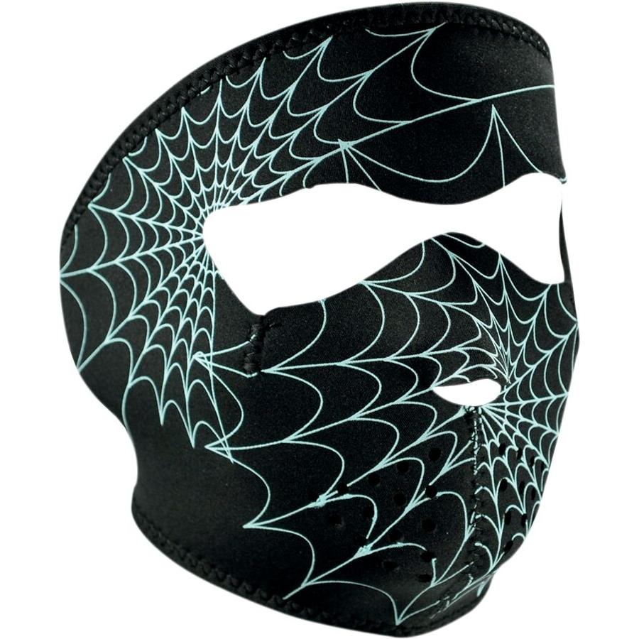 ZAN Glow In the Dark Spider Web Full-Face Mask Black