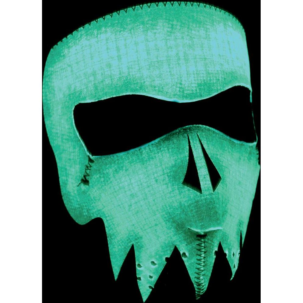 ZAN Neoprene Glow In the Dark Skull Full-Face Mask Black / Light Grey / White