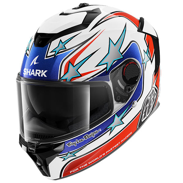 Shark x Troy Lee Designs Spartan GT Pro Full Face Helmet Flagstaff White / Blue / Red