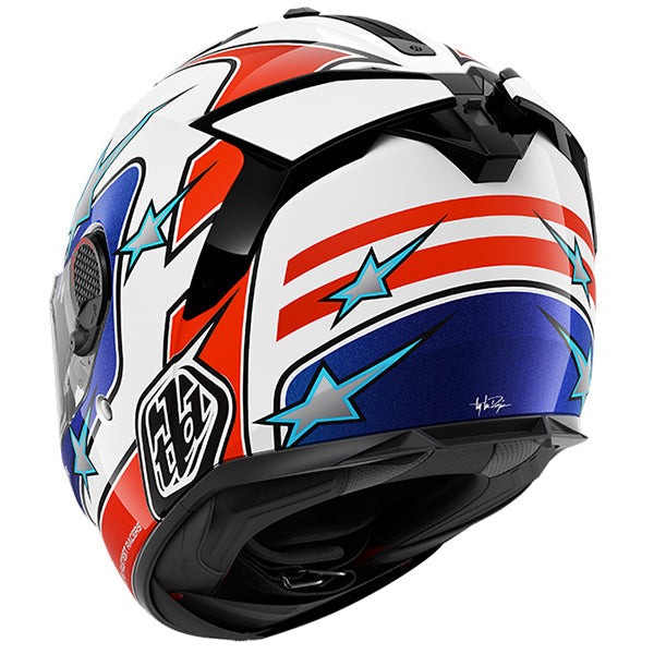 Shark x Troy Lee Designs Spartan GT Pro Full Face Helmet Flagstaff White / Blue / Red