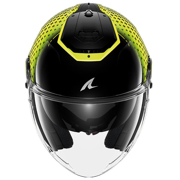 Shark RS Jet Open Face Helmet Stride Black / Yellow / Silver - FREE UK Shipping, FREE 365 Day Returns | Moto Central