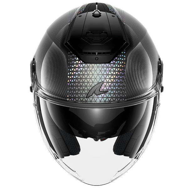 Shark RS Jet Carbon Open Face Helmet Ikonik Black / Silver / Pearl - FREE UK Shipping, FREE 365 Day Returns | Moto Central