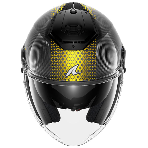 Shark RS Jet Carbon Open Face Helmet Ikonik Black / Silver / Yellow - FREE UK Shipping, FREE 365 Day Returns | Moto Central