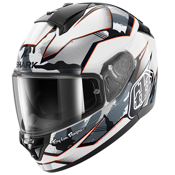 Shark x Troy Lee Designs Ridill 2 Full Face Helmet Matrix Camo White / Silver / Red