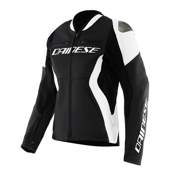 Dainese Racing 5 Ladies Leather Jacket Black / White FREE UK Delivery, FREE 365 Day Returns | Moto Central