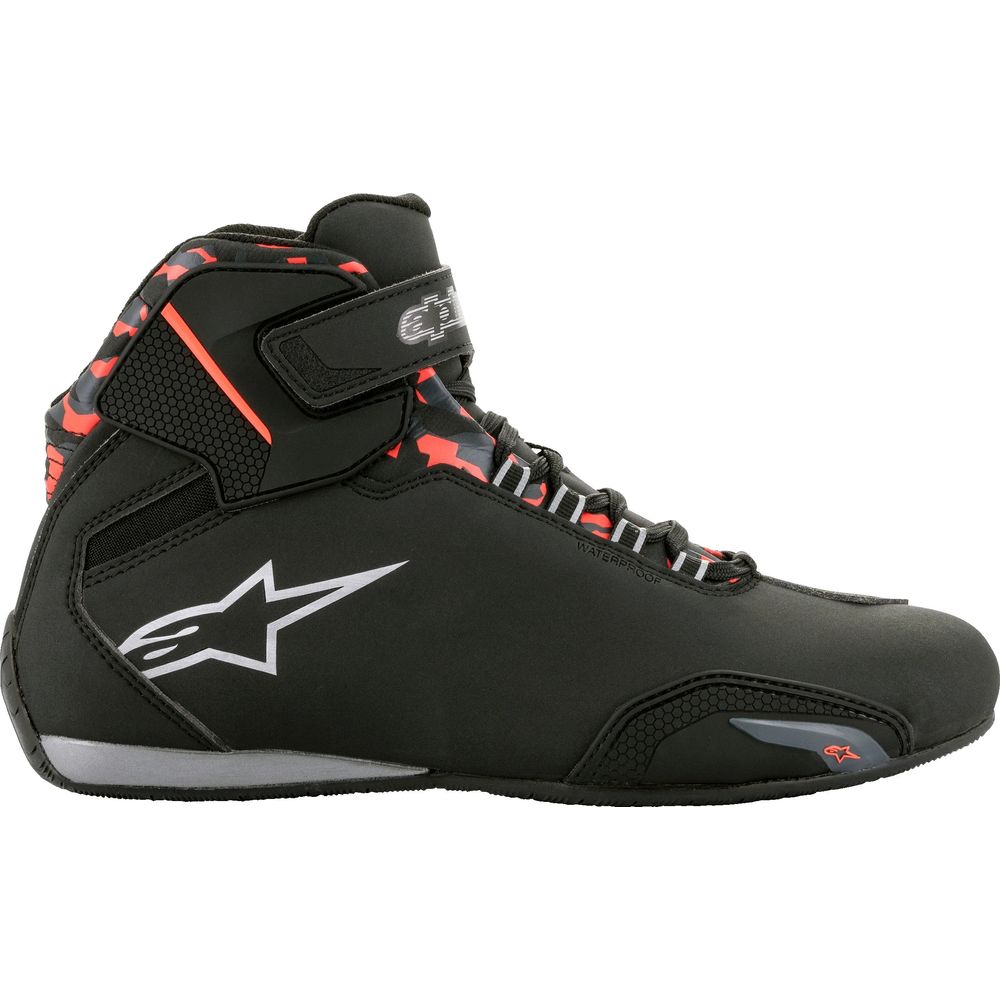 Alpinestars Sektor Waterproof Riding Shoes Black / Dark Grey / Fluo Red