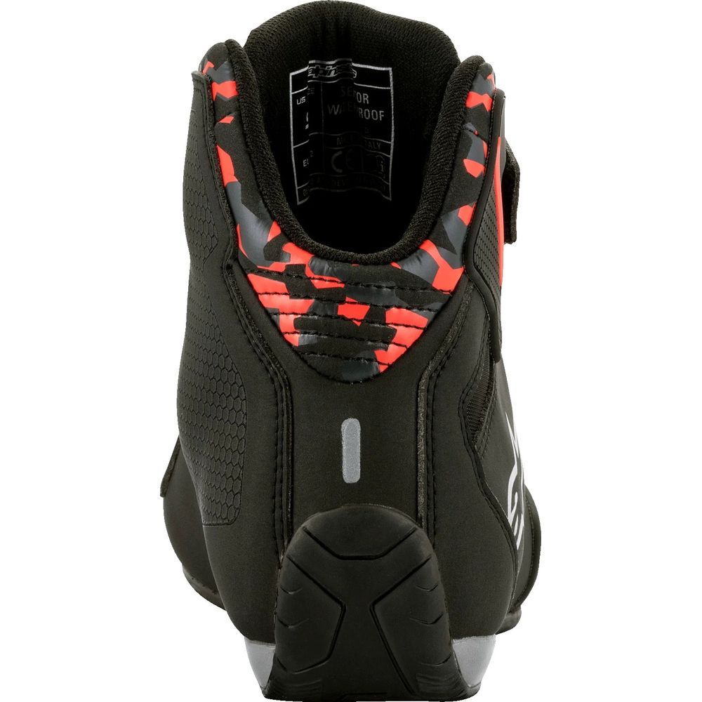 Alpinestars Sektor Waterproof Riding Shoes Black / Dark Grey / Fluo Red