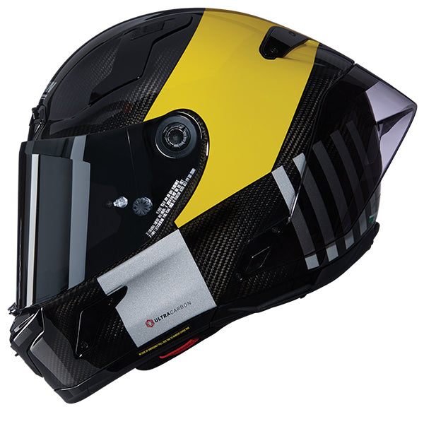 Nolan X-804 RS Combo Gara Full Face Helmet Carbon / Yellow / Silver