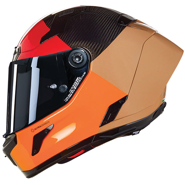 Nolan X-804 RS Blocco Full Face Helmet Carbon / Orange / Red