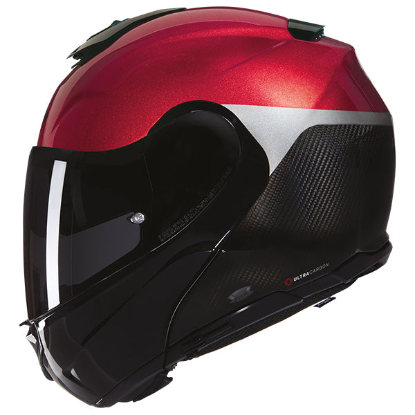 Nolan X-1005 Ultra Carbon Vern Speciale Modular Flip-Up Helmet Red / Carbon / Silver - FREE UK Shipping, FREE 365 Day Returns | Moto Central