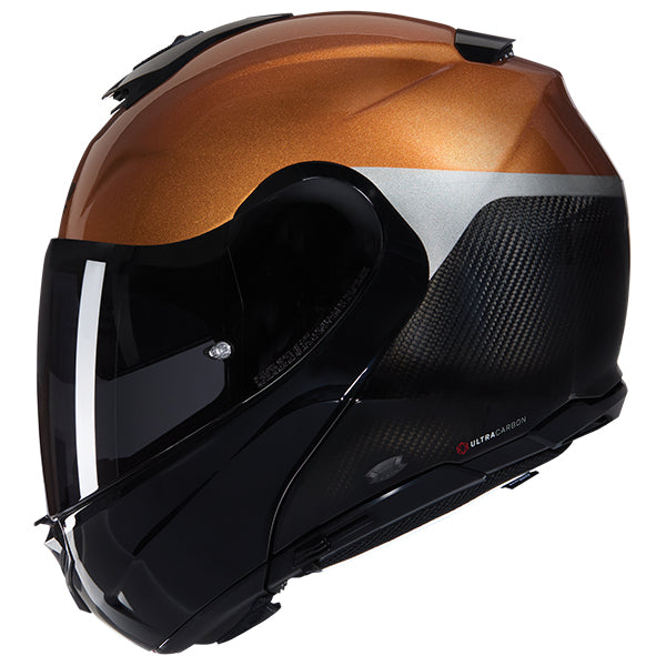 Nolan X-1005 Ultra Carbon Vern Speciale Modular Flip-Up Helmet Carbon / Orange / Silver - FREE UK Shipping, FREE 365 Day Returns | Moto Central