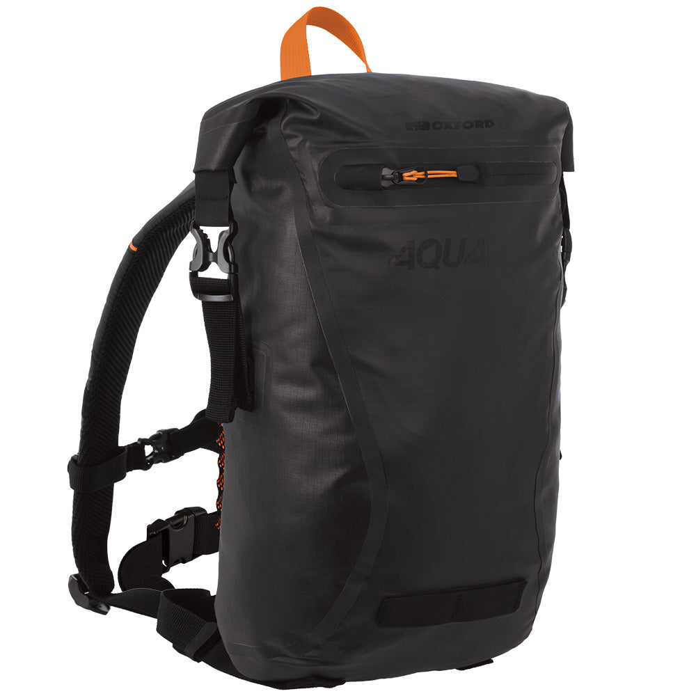 Oxford Aqua Evo Backpack Black - 22 Litres - FREE UK Shipping, FREE 365 Day Returns | Moto Central