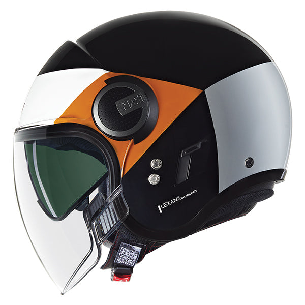 Nolan N21 Visor 06 Onirico Open Face Helmet Black / Orange / Silver  - FREE UK Delivery - Moto Central