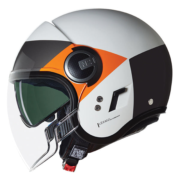 Nolan N21 Visor 06 Onirico Open Face Helmet White / Orange / Silver  - FREE UK Delivery - Moto Central