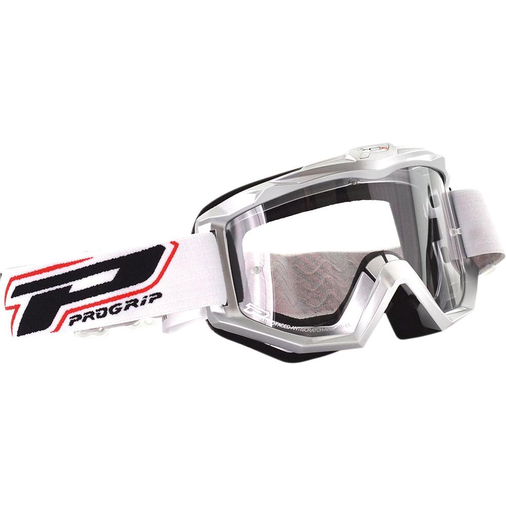 Pro Grip Atzaki 3201 Raceline Goggles Silver / White