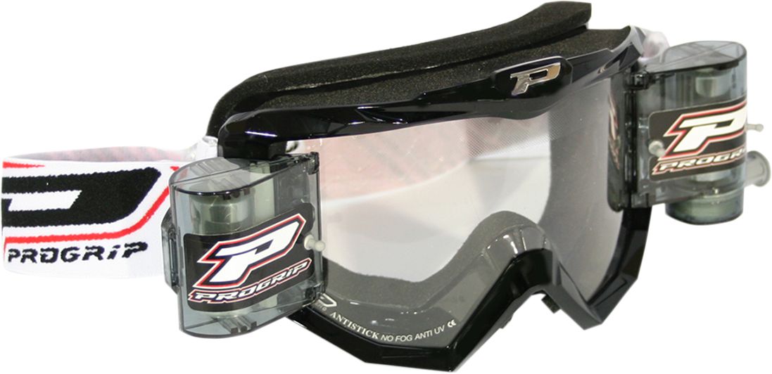 Pro Grip Goggles MX / Enduro With Roll Off Black 3208 Lens Clear