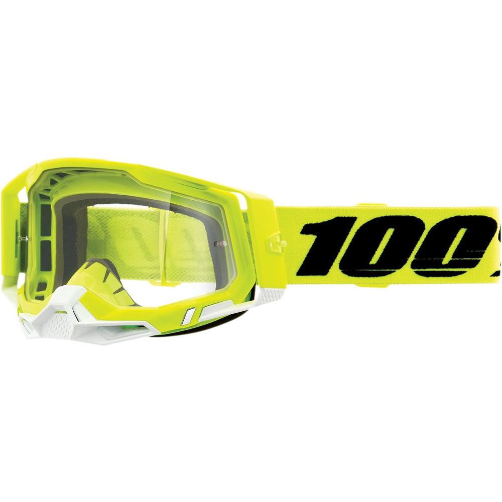 100% Racecraft 2 Goggles White / Yellow / Clear