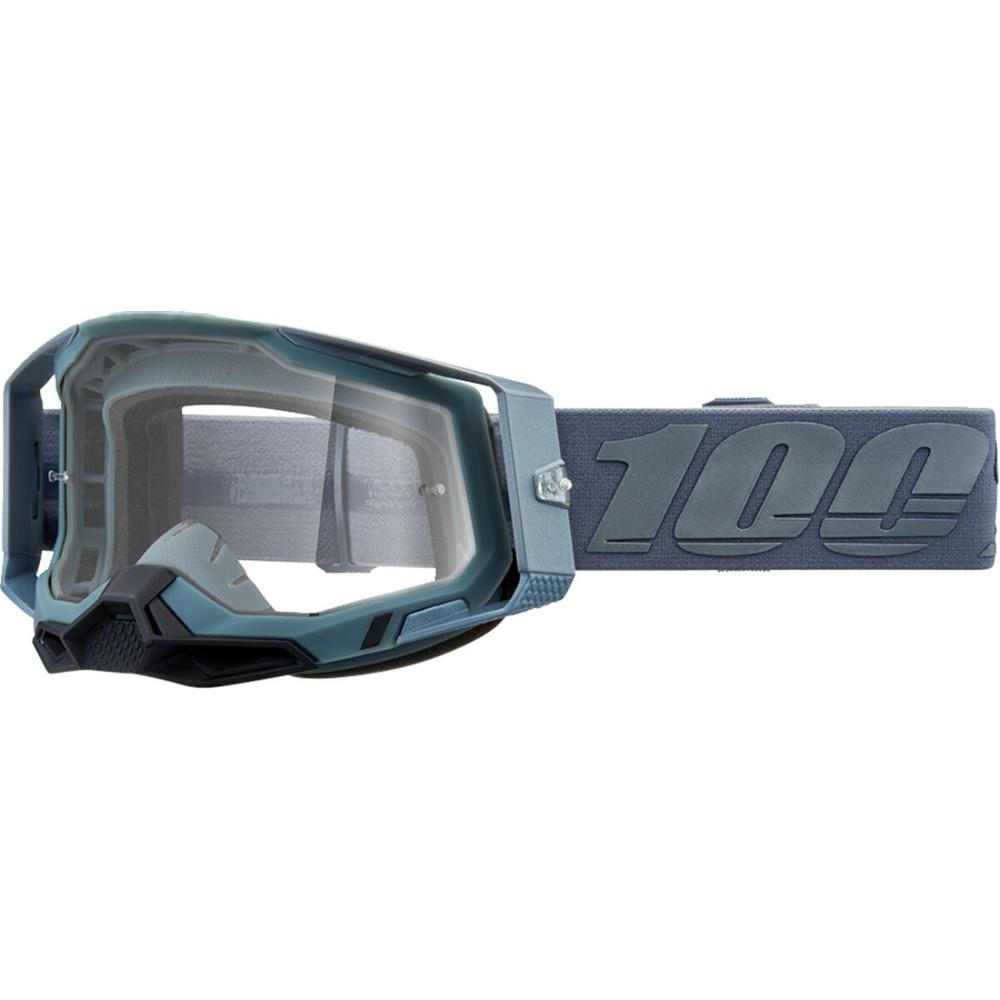 100% Racecraft 2 Battleship Goggle Black / Blue / Silver / Clear