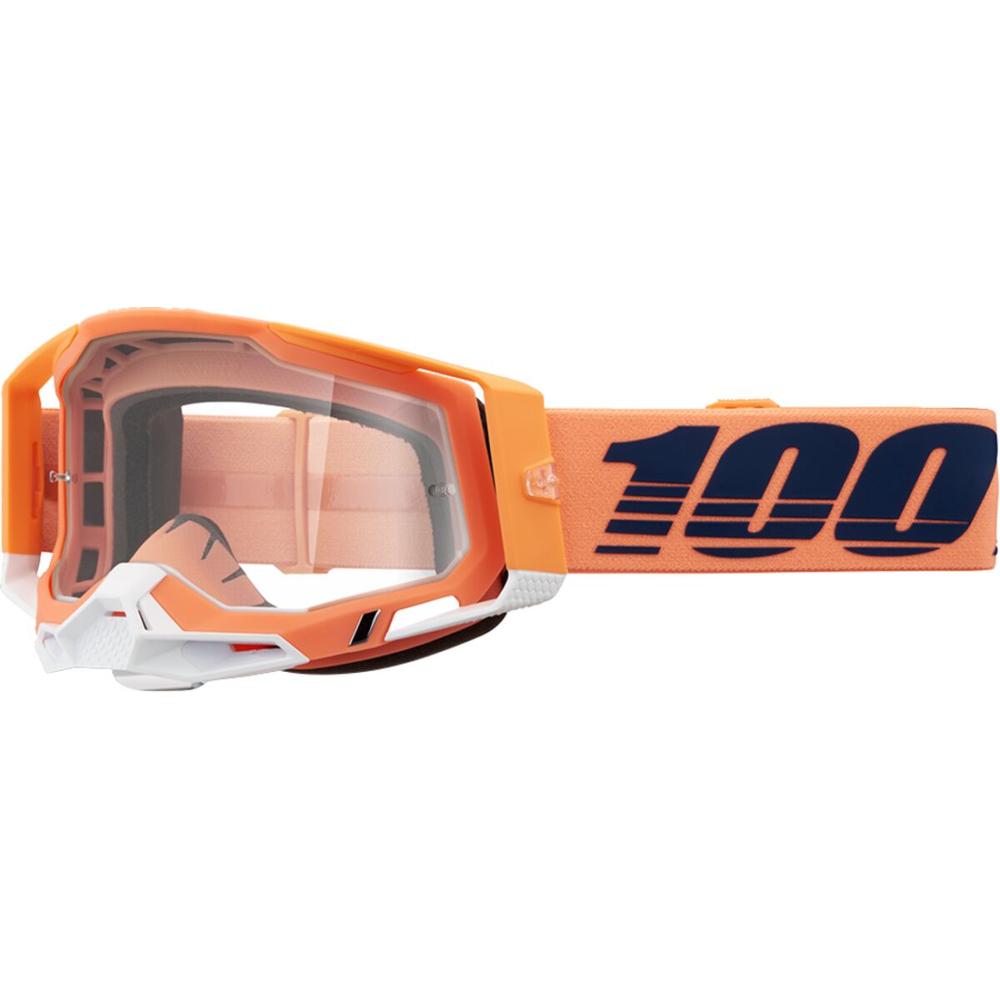 100% Racecraft 2 Coral Goggle Orange / White / Clear