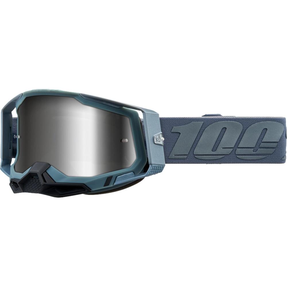 100% Racecraft 2 Battleship Goggle Black / Blue / Silver