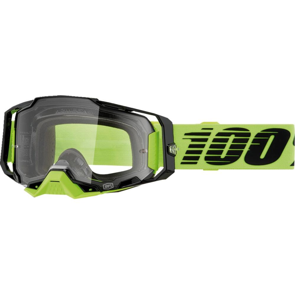 100% Armega Goggle Black / Fluo Yellow / Clear