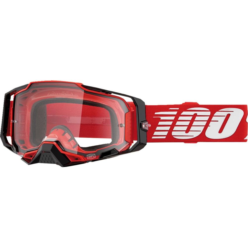 100% Armega Goggle Black / Red / Clear