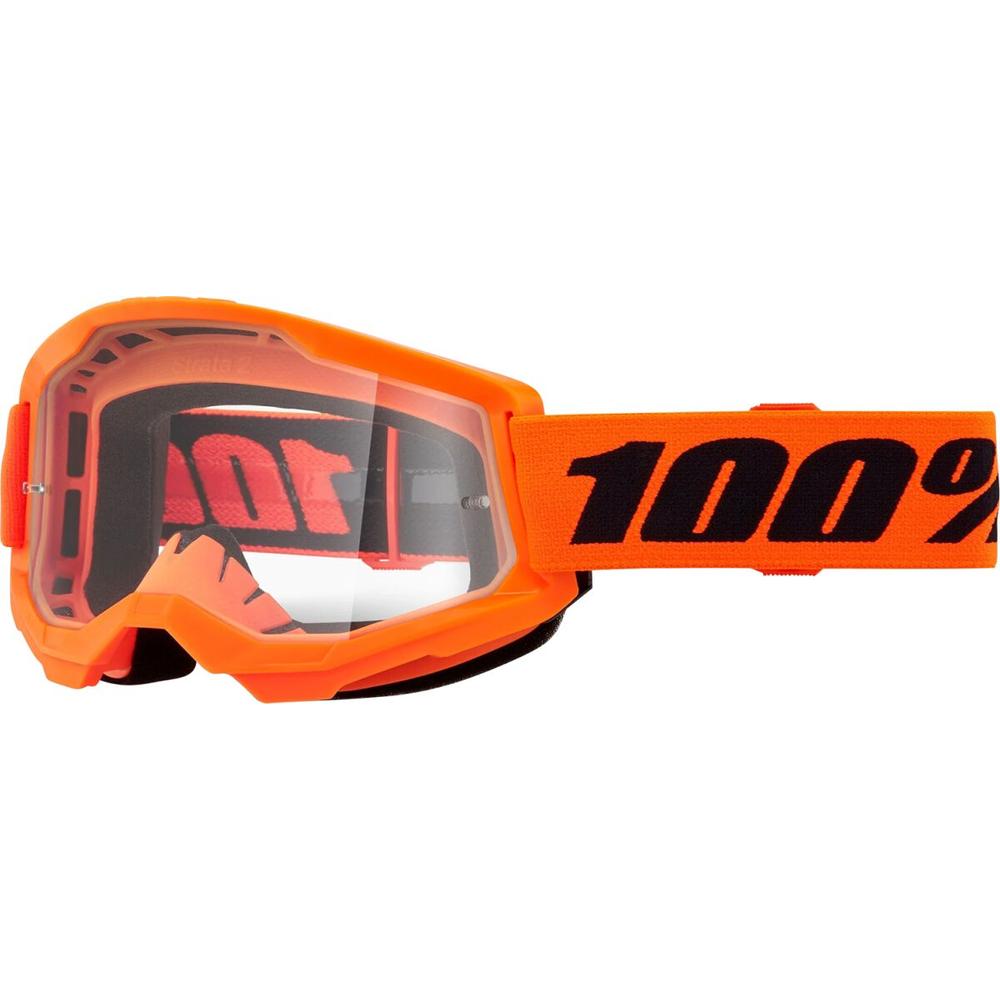 100% Strata 2 Goggle Orange / Clear