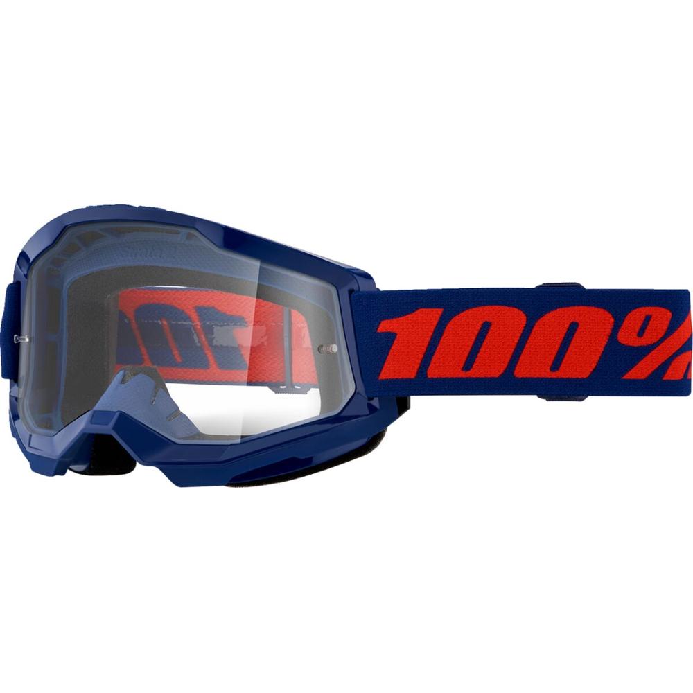 100% Strata 2 Navy Goggle Blue / Clear