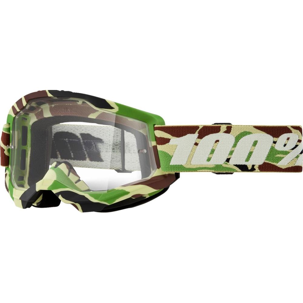 100% Strata 2 War Camo Goggle Black / Brown / Green / Clear