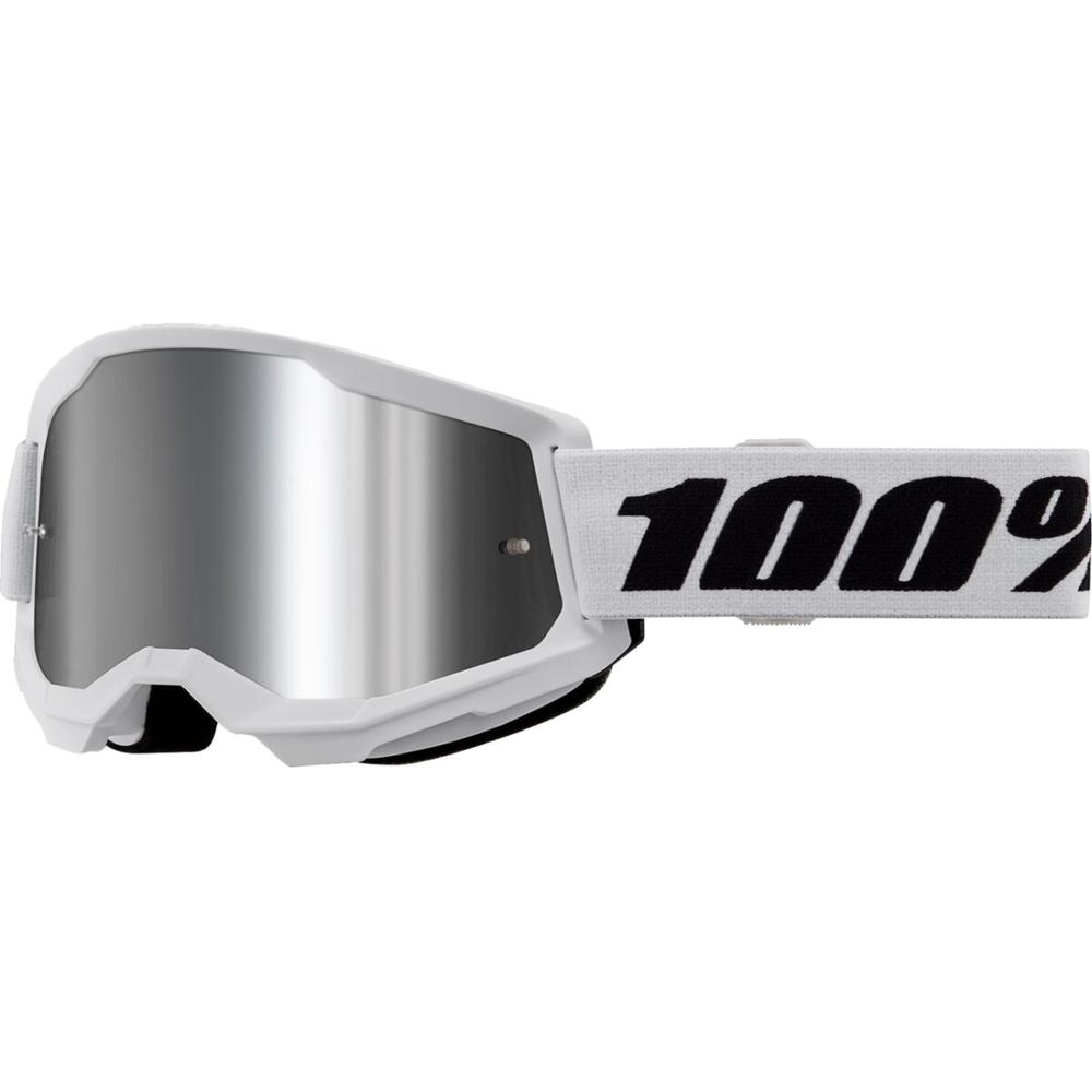 100% Strata 2 Goggle White / Mirror Silver