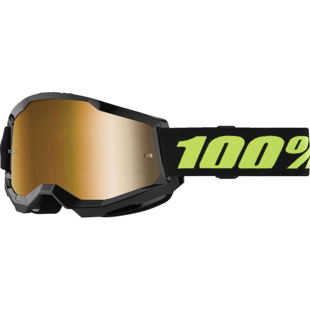 100% Strata 2 Solar Eclipse Goggle Black / Mirror Gold