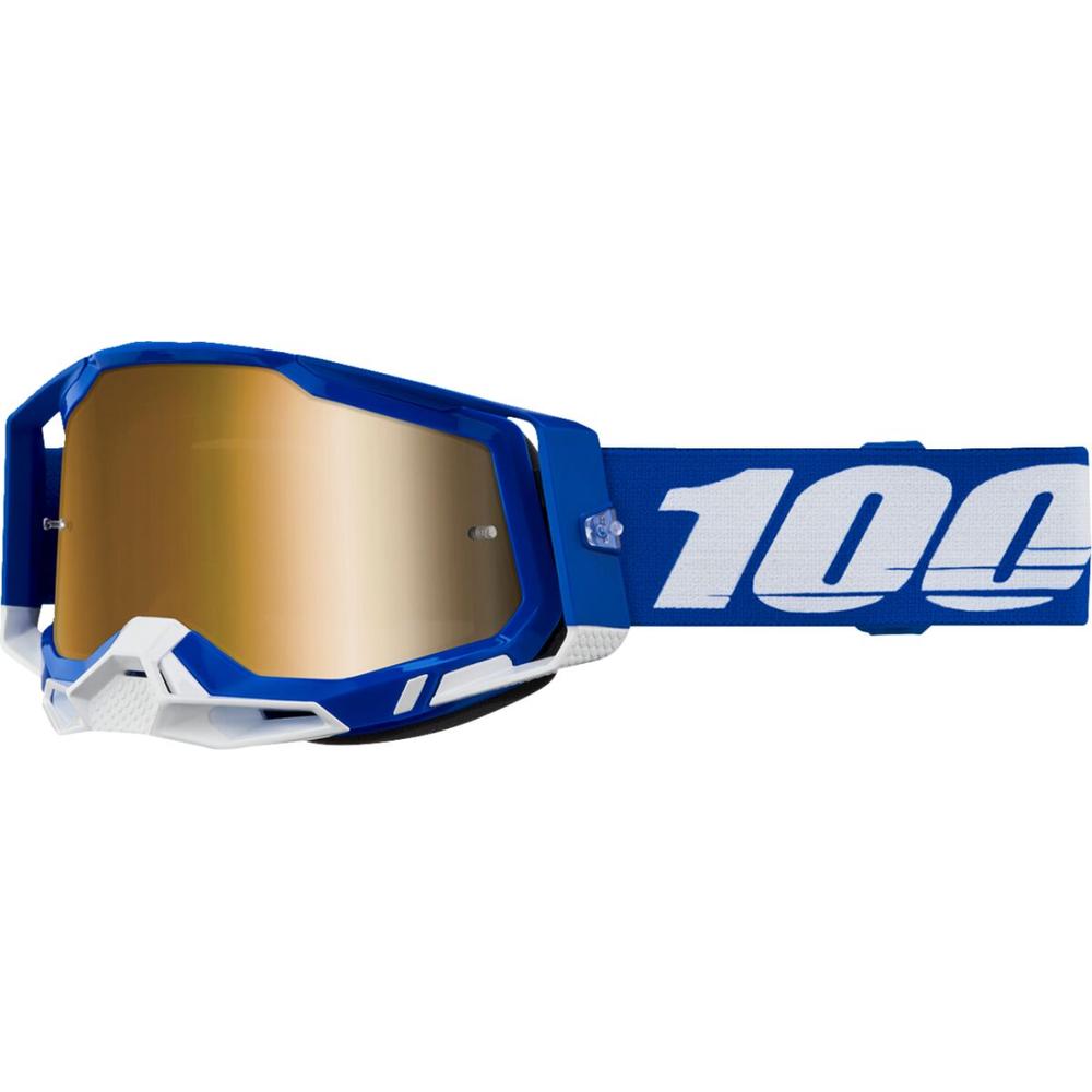 100% Racecraft 2 Goggle Blue / White / Mirror Gold