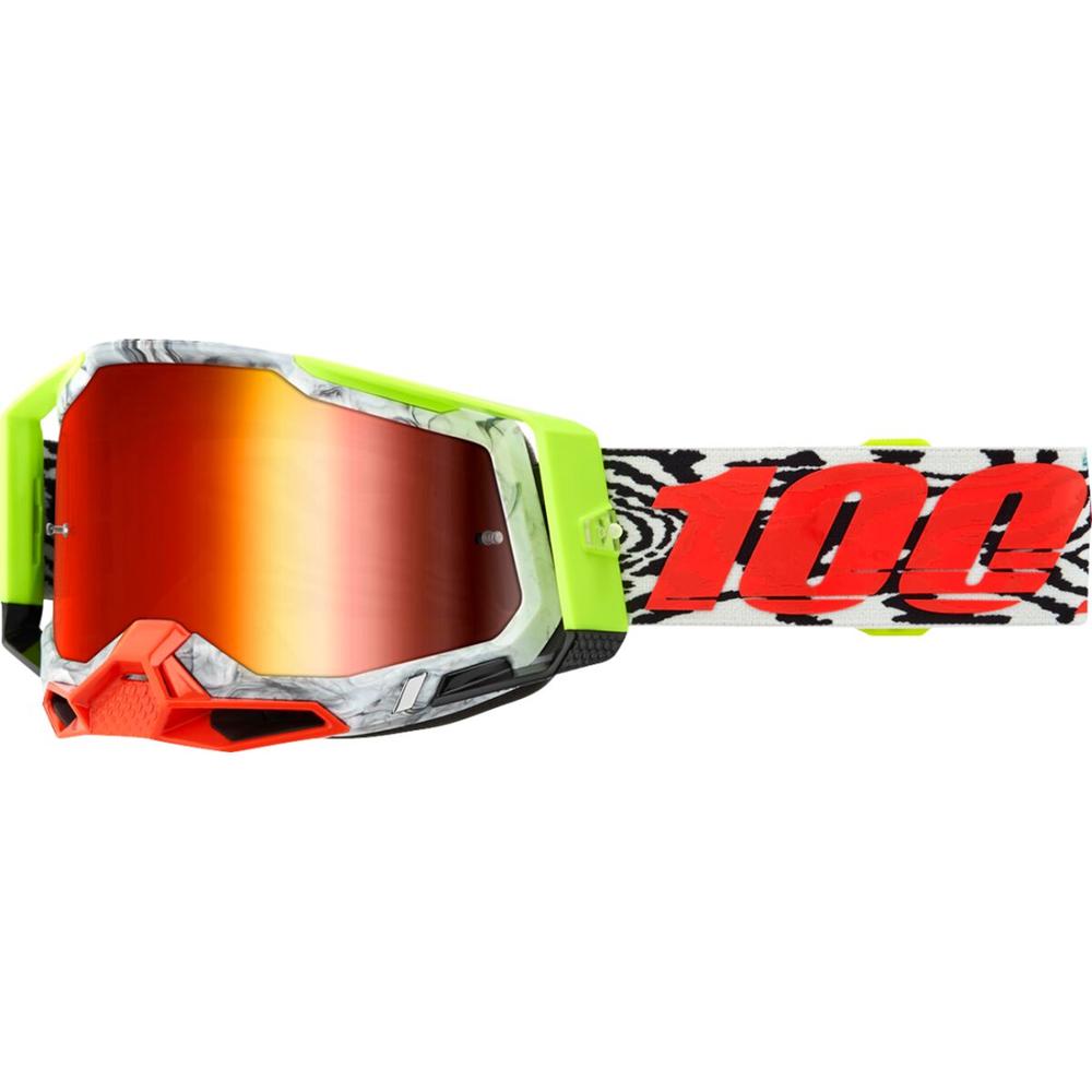 100% Racecraft 2 Engal Goggle Black / Fluo Yellow / Mirror Red