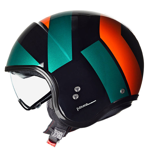 Nolan N21 06 Tangente Open Face Helmet Black / Teal / Red