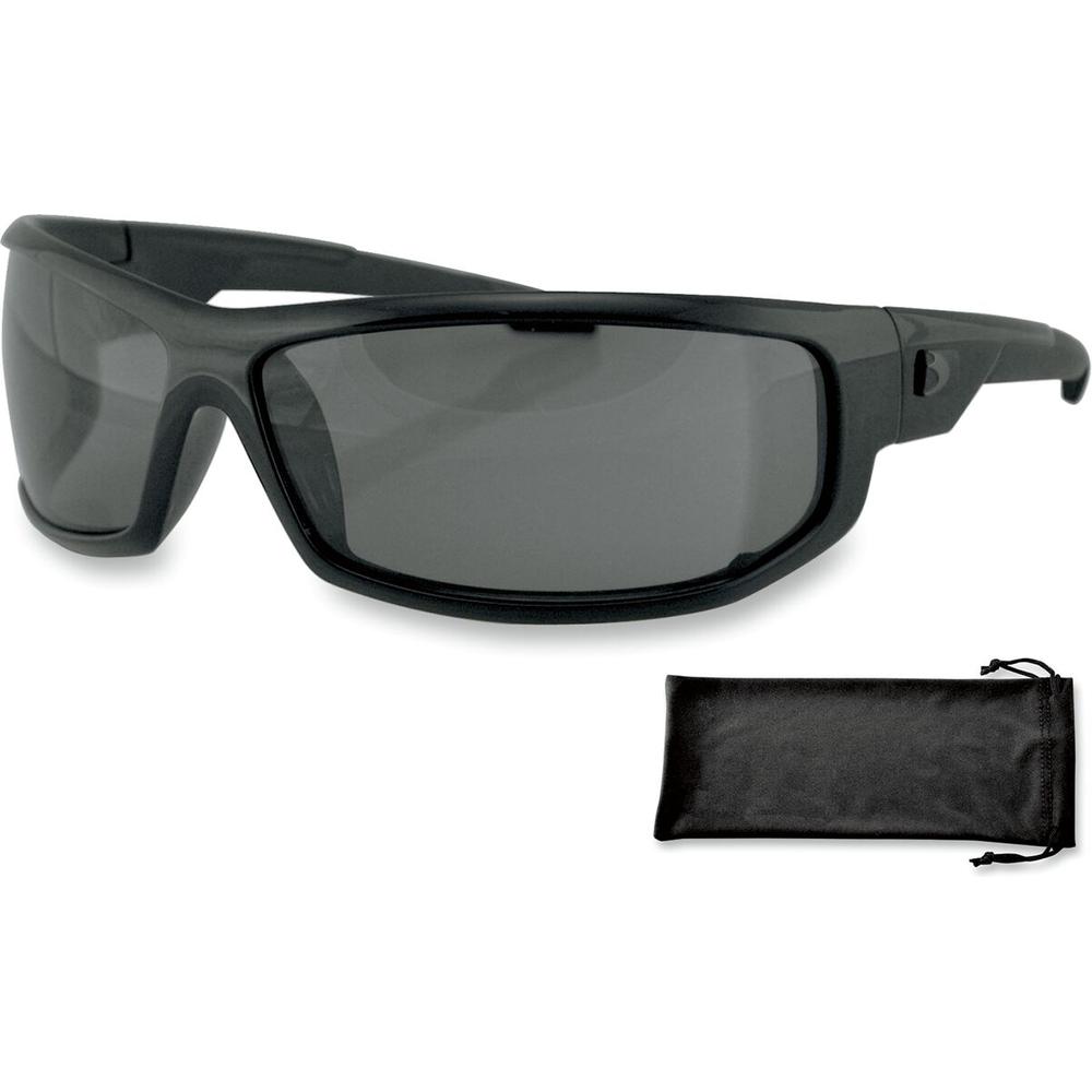 Bobster AXL Street Sunglasses Black With Smoke Lenses - FREE UK Shipping, FREE 365 Day Returns | Moto Central