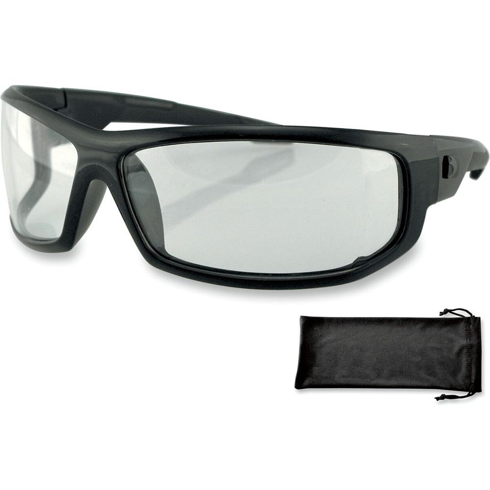 Bobster AXL Street Sunglasses Black With Clear Lenses - FREE UK Shipping, FREE 365 Day Returns | Moto Central