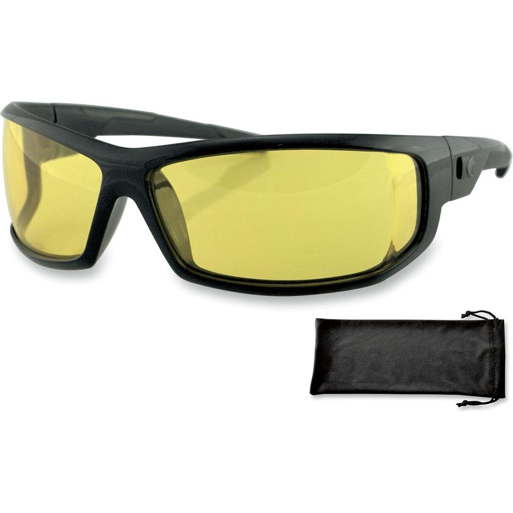 Bobster AXL Street Sunglasses Black With Yellow Lenses - FREE UK Shipping, FREE 365 Day Returns | Moto Central