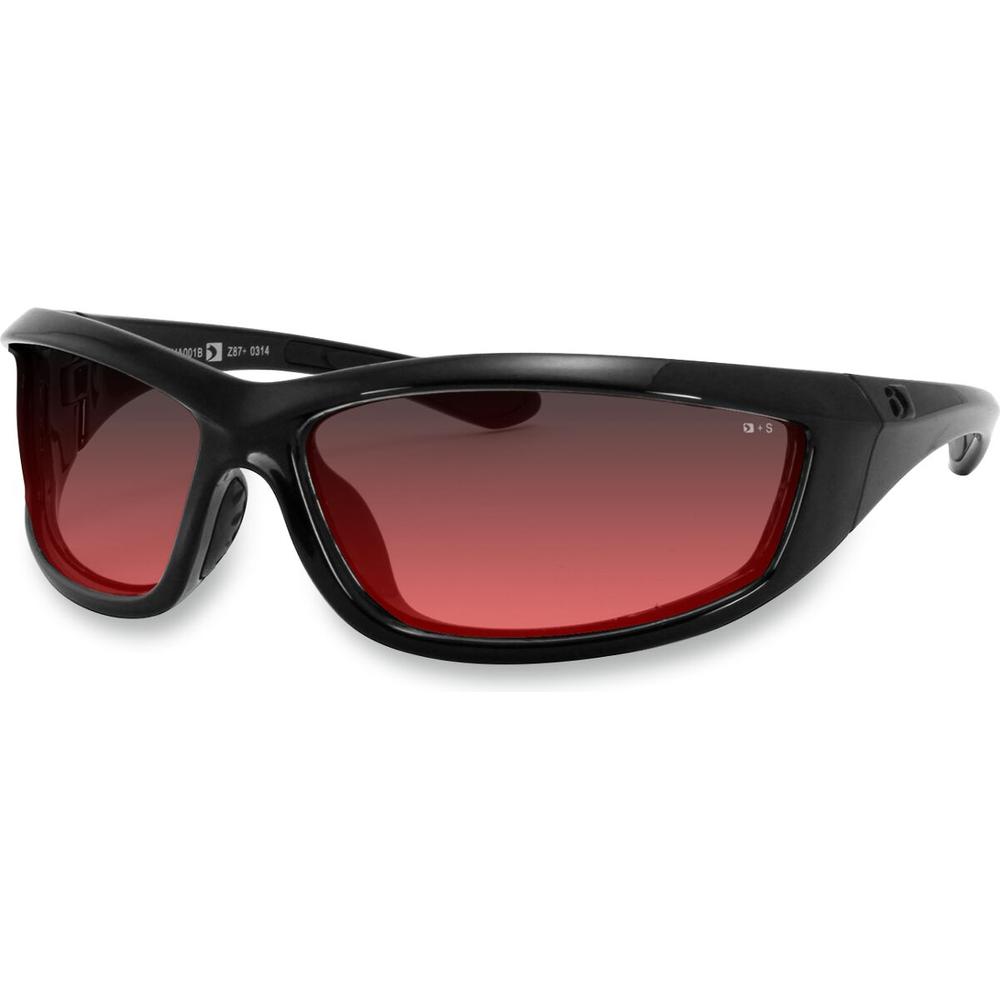 Bobster Charger Street Sunglasses Black With Rose Lenses - FREE UK Shipping, FREE 365 Day Returns | Moto Central