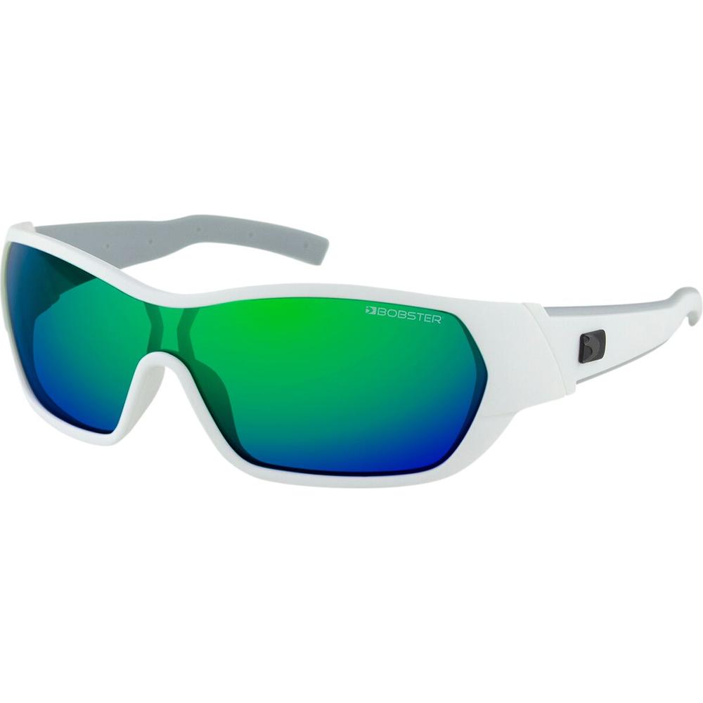 Bobster Aria Sunglasses Matt White / Green / Blue - FREE UK Shipping, FREE 365 Day Returns | Moto Central