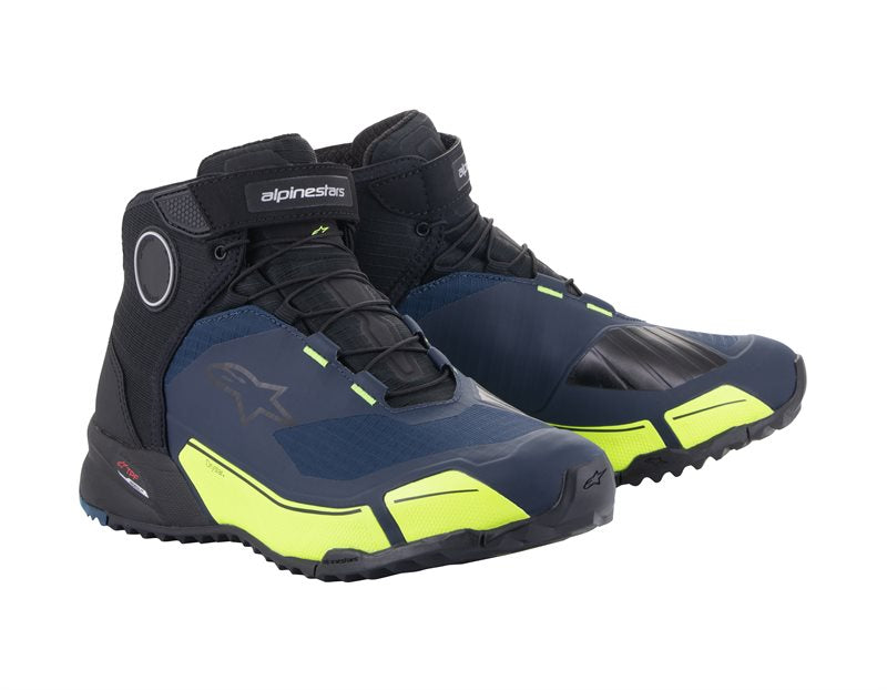 Alpinestars CR-X Drystar Riding Shoes Black / Dark Blue / Fluo Yellow