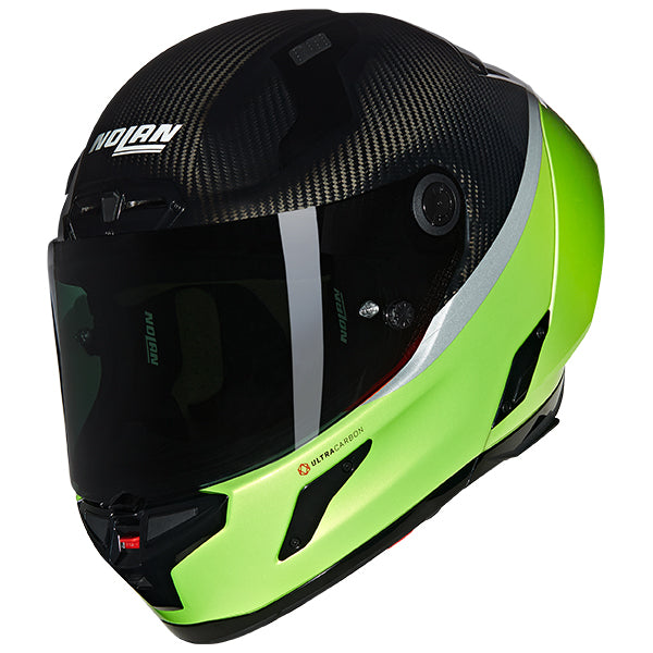 Nolan X-804 RS DOC Full Face Helmet Carbon / Fluo Yellow - FREE UK Shipping, FREE 365 Day Returns | Moto Central