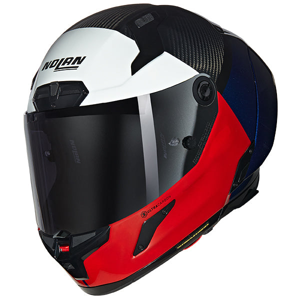 Nolan X-804 RS Blocco Full Face Helmet Carbon / Red / White / Blue