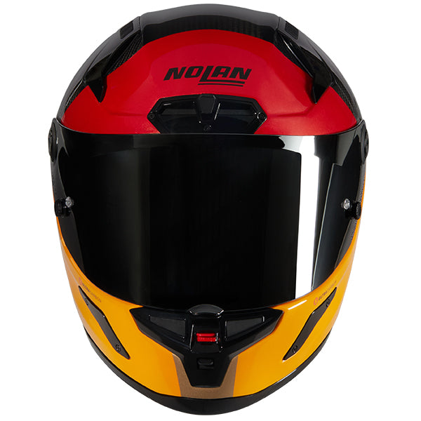 Nolan X-804 RS Blocco Full Face Helmet Carbon / Orange / Red