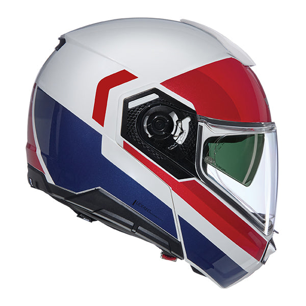 Nolan N90-3 06 Roboto Modular Flip-Up Helmet White / Red / Blue  - FREE UK Delivery - Moto Central