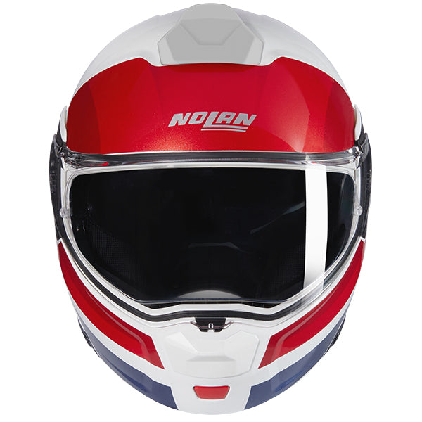 Nolan N90-3 06 Roboto Modular Flip-Up Helmet White / Red / Blue  - FREE UK Delivery - Moto Central